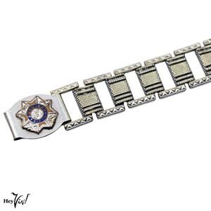 Vintage 40s 50s VFW Auxiliary Bracelet Enamel Emblem Patriotic Jewelry - Hey Viv
